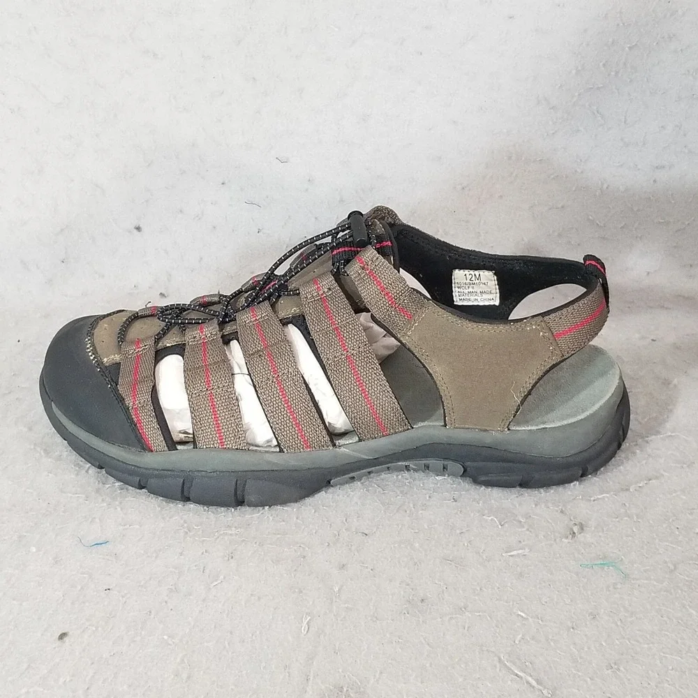 Reel Legends Wolf II Sandals Mens 12M Shoes Beige Fishing Hiking Slip On Cinch
